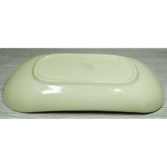 Red Wing Hand Painted Yellow Floral Dinnerware Curved Platter Stamp Rolling Tray - Picture 11 of 12